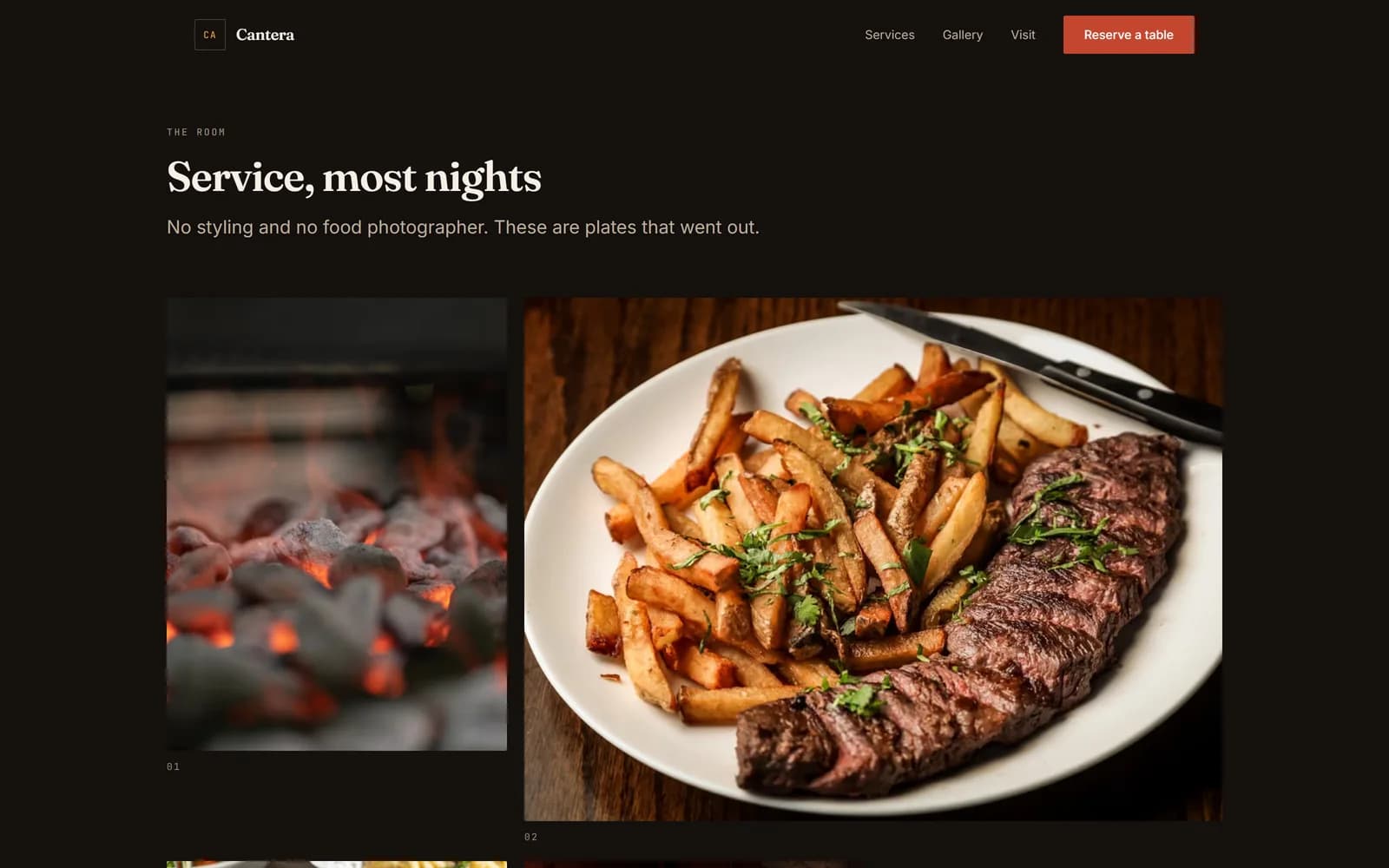 Cantera gallery page — the photography grid at full width